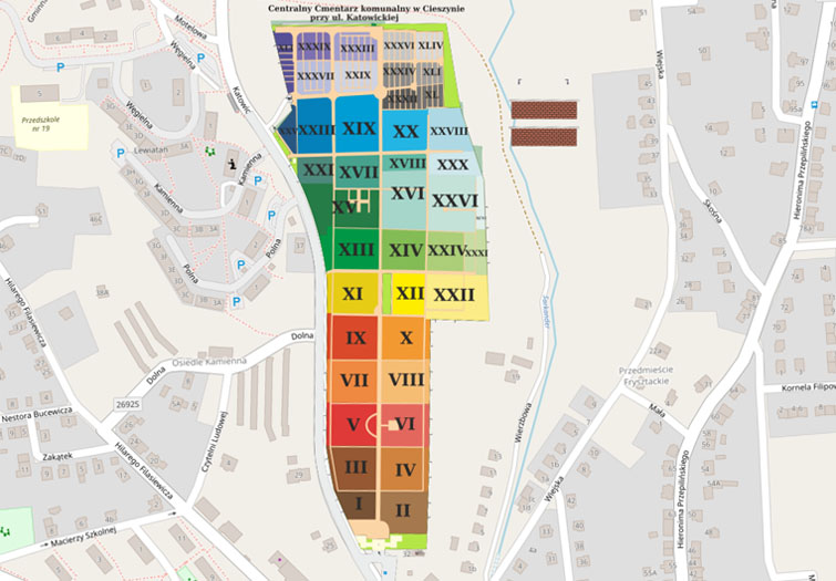 Obraz przedstawiający Cmentarz Centralny przy ul. Katowickiej