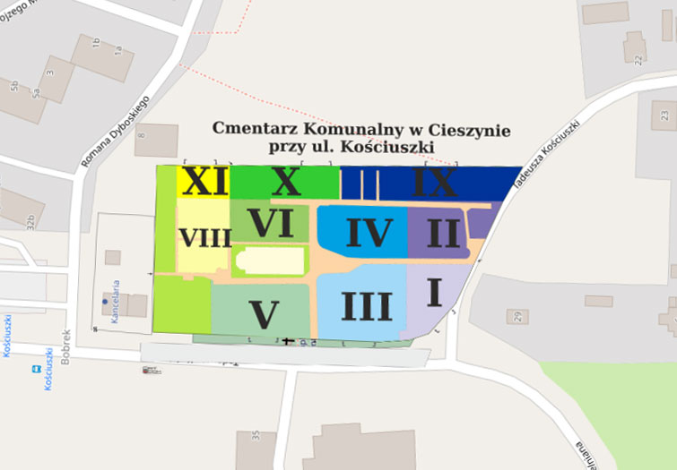 Obraz przedstawiający Cmentarz Bobrek przy ul. Kościuszki